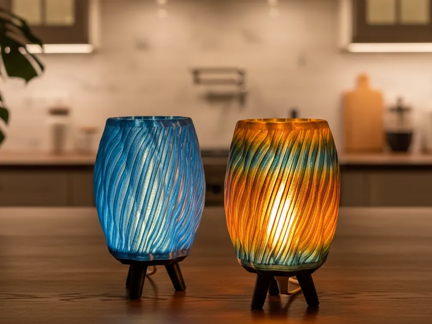 OlaWave™ Ambient Table Lamp – 3D Printed LED Diffuser