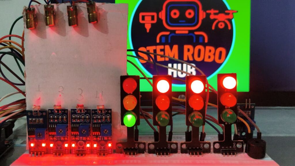 Complete Circuit wiring of Smart Traffic system