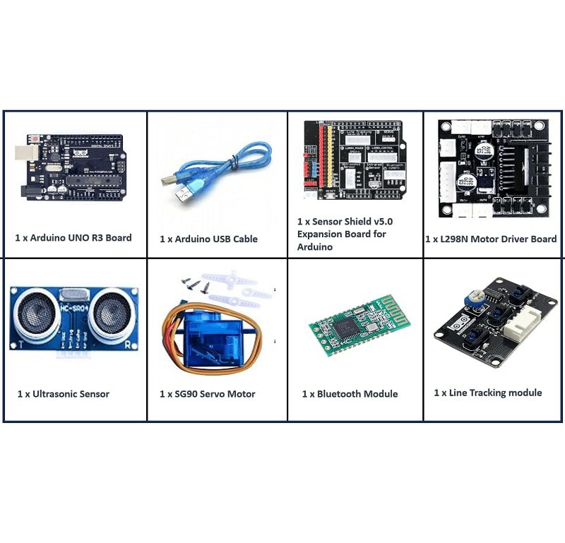 UNO Smart Robot Car Kit — Arduino Ultrasonic Sensor Project