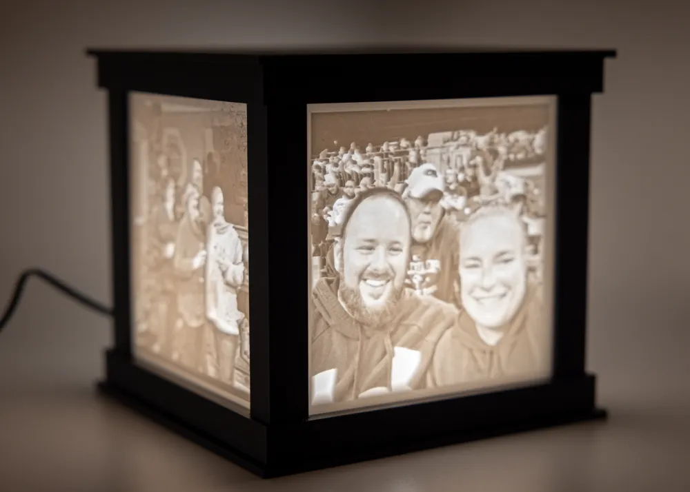 Custom 4-Sided Lithophane Lamp — 3D Photo Box